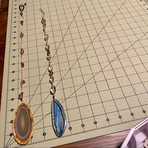 NEW Tan Gray Agate + Vintage Beads Sun Catcher - Picture 7 of 8